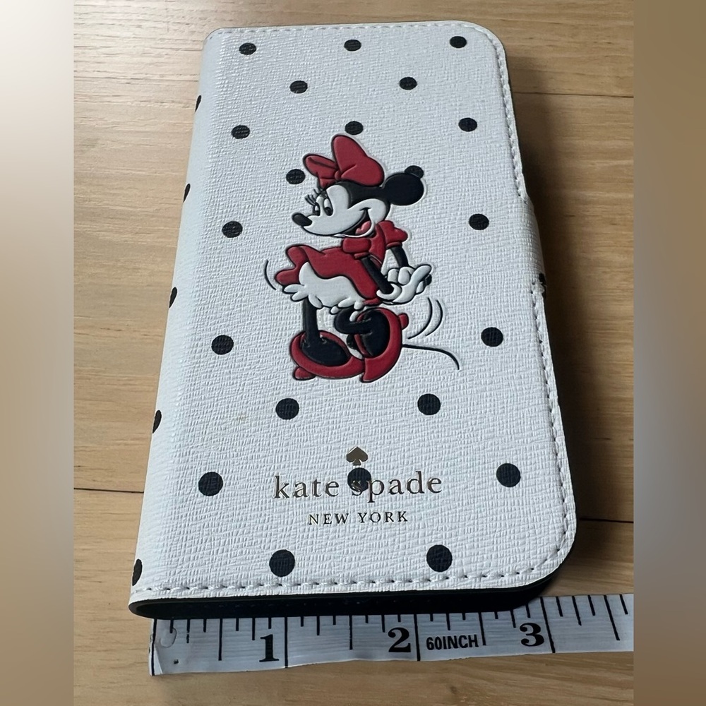 Kate Spade White and Black Polka Dot IPhone case  with Minnie Mouse.